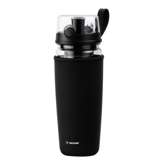 Trizand Αθλητικό Μπουκάλι Νερού με Φρουτοθήκη 1L Ματ Διάφανο/Μαύρο ...