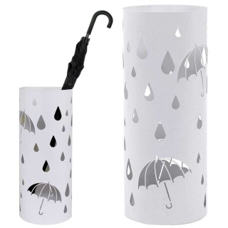 BAKAJI Στρογγυλή βάση ομπρελοθήκης από λευκό σίδερο με δίσκο συλλο... BAKAJI Στρογγυλή βάση ομπρελοθήκης από λευκό σίδερο με δίσκο συλλο...