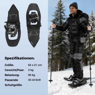 Costway Χιονοπέδιλα με Αναρρίχηση & Μπαστούνια Πεζοπορίας με Τσάντα...