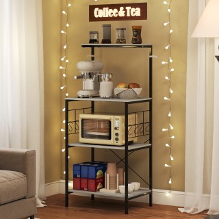 HOMCOM Ράφι Κουζίνας 4 Επιπέδων με Διχτυωτά Πάνελ και 8 Γάντζους Βι... HOMCOM Ράφι Κουζίνας 4 Επιπέδων με Διχτυωτά Πάνελ και 8 Γάντζους Βι...