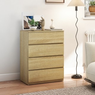 HOMCOM Ξύλινη Συρταριέρα 4 Συρταριών με Μεταλλικούς Οδηγούς και Χει...