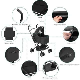 BAKAJI Καρότσι για Σκύλους και Γάτες με Αποσπώμενο Καλαθάκι για Κατ... BAKAJI Καρότσι για Σκύλους και Γάτες με Αποσπώμενο Καλαθάκι για Κατ...