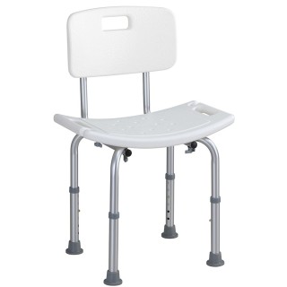 BAKAJI  Κάθισμα ντους με ρυθμιζόμενο ύψος πλάτης καρέκλα σκαμπό μπα...