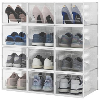 BAKAJI  Σετ 12 τεμαχίων κουτιά αποθήκευσης παπουτσιών στοιβαζόμενα ...