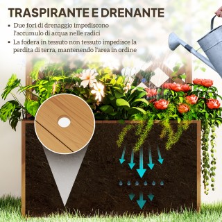 Outsunny Κρεβάτι για Υπερυψωμένο Κήπο με Πέργκολα και Σχάρα για Ανα...