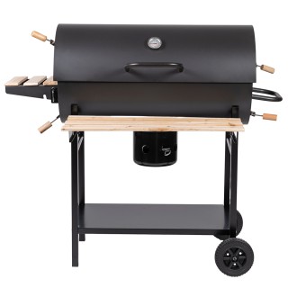 Galileo Ορθογώνιο μπάρμπεκιου από ανθρακοχάλυβα με ρόδες, καπάκι με...