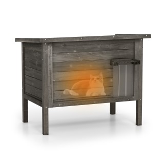 Costway Μονωμένο Χειμερινό Σπίτι Γάτας με Μαύρη Στέγη PV10326DK