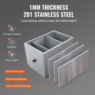 Διαχωριστής Λίπους VEVOR 40 LBS, Ανοξείδωτος, 10 GPM, για Εστιατόρι... Διαχωριστής Λίπους VEVOR 40 LBS, Ανοξείδωτος, 10 GPM, για Εστιατόρι...