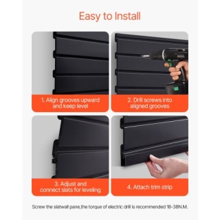 VEVOR Μαύρο PVC Πάνελ Σχάρας 4x4 ft για Γκαράζ με Μοντέρνο Σχεδιασμ...