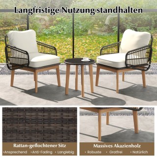 Costway Σετ επίπλων βεράντας 3 τεμαχίων από ρατάν, κήπου, 2 καρέκλε... Costway Σετ επίπλων βεράντας 3 τεμαχίων από ρατάν, κήπου, 2 καρέκλε...