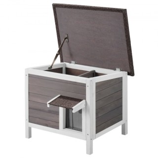 VEVOR Ξύλινο Σπίτι για Γάτες με Στέγη & Πόρτες από PVC XJSMZMBHSDCS... VEVOR Ξύλινο Σπίτι για Γάτες με Στέγη & Πόρτες από PVC XJSMZMBHSDCS...