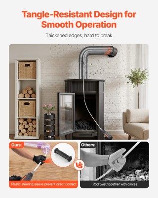 VEVOR Σετ Καθαρισμού Καμινάδας, Επεκτεινόμενο Βούρτσισμα 12μ με Διπ...