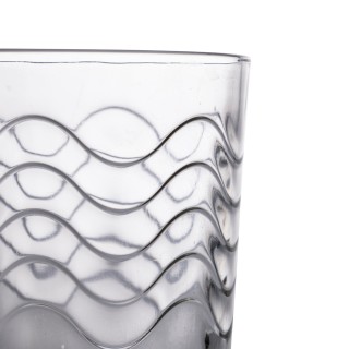 Galileo Σετ 6 ποτήρια 270 ml από διάφανο γυαλί με διακόσμηση κυμάτω...