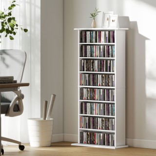 HOMCOM Ράφι CD με 6 Ρυθμιζόμενα Ράφια, Χωρητικότητα 360 CD/185 DVD,...