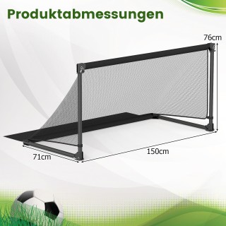 Costway Πτυσσόμενη Εστία Ποδοσφαίρου 150x71x76 εκ. με Μεταλλικό Σκε...
