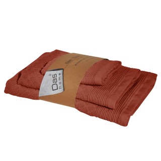 DAS HOME Σετ Πετσέτες 3τμχ Best 0685 Τερακότα 530708180685 DAS HOME Σετ Πετσέτες 3τμχ Best 0685 Τερακότα 530708180685