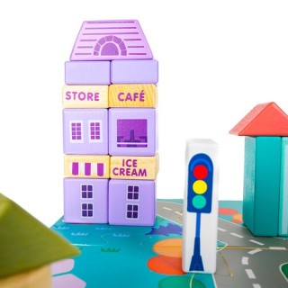 Σετ Ξύλινα Τουβλάκια Πόλη με Χαλάκι 115 τμχ Kruzzel 23519 Σετ Ξύλινα Τουβλάκια Πόλη με Χαλάκι 115 τμχ Kruzzel 23519