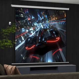 HOMCOM Μηχανοκίνητη Οθόνη Προβολέα 120 με Τηλεχειριστήριο, από Πλα... HOMCOM Μηχανοκίνητη Οθόνη Προβολέα 120 με Τηλεχειριστήριο, από Πλα...