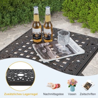 Costway Τραπεζάκι από χυτό αλουμίνιο ανθεκτικό στις καιρικές συνθήκ...