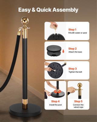 VEVOR Σετ Crowd Control: 8 Μαύρα Σταντζονς με 6 Μαύρα Βελούδινα Σχο... VEVOR Σετ Crowd Control: 8 Μαύρα Σταντζονς με 6 Μαύρα Βελούδινα Σχο...