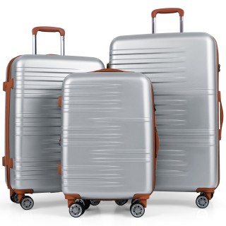 Costway Σετ 3 Βαλιτσών με Σκληρό Κέλυφος, Κλειδαριά TSA, Τηλεσκοπικ...