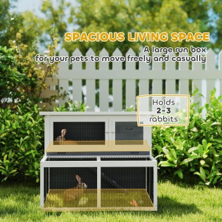 PawHut Διόροφο κλουβί κουνελιών με αφαιρούμενο δίσκο από ξύλο έλατ... PawHut Διόροφο κλουβί κουνελιών με αφαιρούμενο δίσκο από ξύλο έλατ...