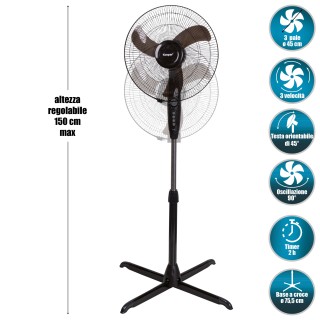 Kooper Ανεμιστήρας δαπέδου με χρονοδιακόπτη 2 ωρών, 3 ταχύτητες, ύψ... Kooper Ανεμιστήρας δαπέδου με χρονοδιακόπτη 2 ωρών, 3 ταχύτητες, ύψ...