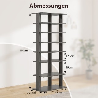 Costway Ρυθμιζόμενη Παπουτσοθήκη 8 Ορόφων, Εξοικονόμησης Χώρου, σε ...