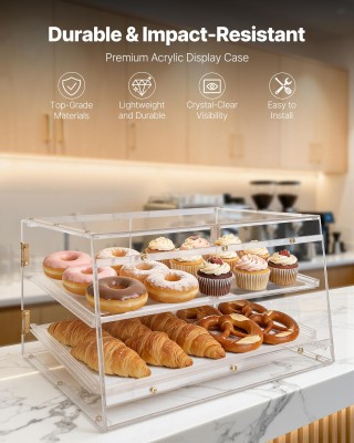 VEVOR Διόροφος Βιτρίνα Αρτοποιίας από Ακρυλικό, 526x400x305 mm, με ...