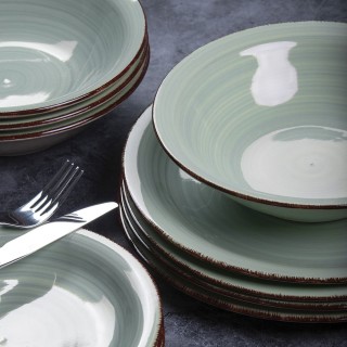 Villa DEste  Σετ 6 επίπεδα πιάτα 27 εκ. από χειροποίητο ζωγραφισμέν...