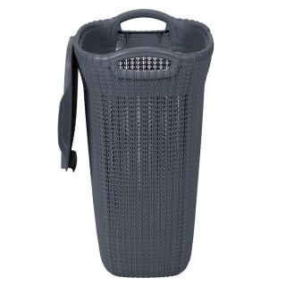 Galileo Καλάθι άπλυτων γκρι με επιφάνεια εφέ λυγαριάς 45x35x62 cm 5... Galileo Καλάθι άπλυτων γκρι με επιφάνεια εφέ λυγαριάς 45x35x62 cm 5...