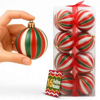BAKAJI Κουτί με 16 Χριστουγεννιάτικες Μπάλες για Δέντρο Σφαίρες Χρι...