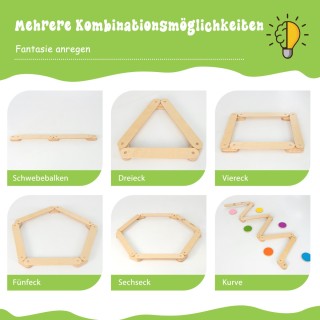 Costway  Σετ Ισορροπίας και Βημάτων 12 Τεμαχίων για Παιδιά - Ξύλινο...