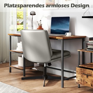 Costway Περιστρεφόμενη Πολυθρόνα Γραφείου με Παχιά Επένδυση σε Γκρι...