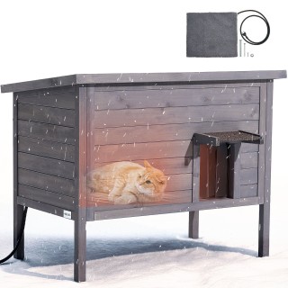 VEVOR Μονωμένο Ξύλινο Σπίτι Γάτας 87 x 53,5 x 69 εκ. για 1-3 Γάτες ... VEVOR Μονωμένο Ξύλινο Σπίτι Γάτας 87 x 53,5 x 69 εκ. για 1-3 Γάτες ...