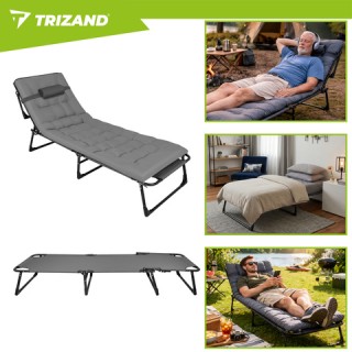 Trizand Πτυσσόμενη Ξαπλώστρα Κήπου με Μαξιλάρι, Ρυθμιζόμενη, Γκρι 2... Trizand Πτυσσόμενη Ξαπλώστρα Κήπου με Μαξιλάρι, Ρυθμιζόμενη, Γκρι 2...