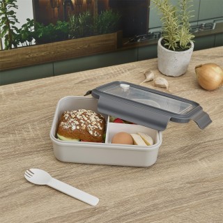 Φαγητοδοχείο με 3 Διαμερίσματα Πλαστικό 21 x 7,5 x 13 cm-Γκρι KA054...