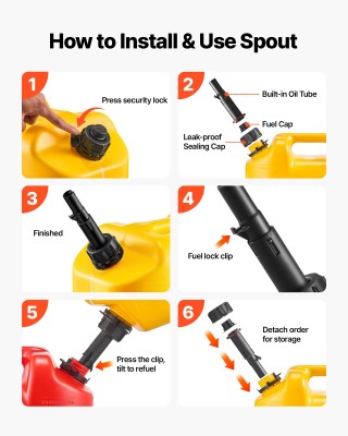 VEVOR Δοχείο Καυσίμου 19L με Στόμιο & Κλίμακα, Ροή 15L/min, Κίτρινο... VEVOR Δοχείο Καυσίμου 19L με Στόμιο & Κλίμακα, Ροή 15L/min, Κίτρινο...
