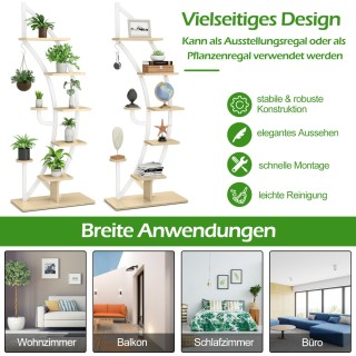 Costway 7-όροφο Μεταλλικό Ράφι Λουλουδιών με Καμπυλωτό Σχέδιο και Α...