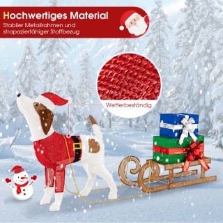 Costway Χριστουγεννιάτικη Διακόσμηση Σκύλος με Έλκηθρο και Κουτιά Δ... Costway Χριστουγεννιάτικη Διακόσμηση Σκύλος με Έλκηθρο και Κουτιά Δ...