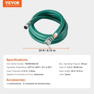 VEVOR Πράσινος Σωλήνας Αναρρόφησης 2x20 με Εξαρτήματα BGTJXSYG20I... VEVOR Πράσινος Σωλήνας Αναρρόφησης 2x20 με Εξαρτήματα BGTJXSYG20I...