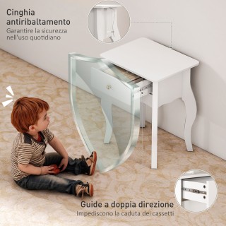 HOMCOM Τραπεζάκι σαλονιού με συρτάρι σε γαλλικό στυλ με καμπύλα πόδ... HOMCOM Τραπεζάκι σαλονιού με συρτάρι σε γαλλικό στυλ με καμπύλα πόδ...