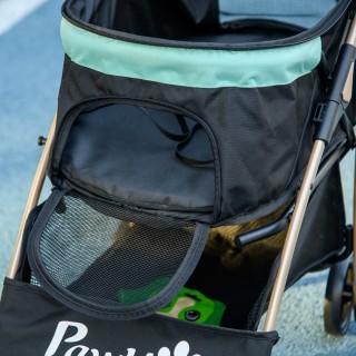 PawHut Πτυσσόμενο Καροτσάκι για Μικρά Σκυλιά με Κάλυμμα Βροχής, Καλ...