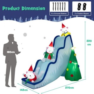 Φουσκωτή Τσουλήθρα με  Χριστουγεννιάτικη Διακόσμηση με LED Φώτα COS...