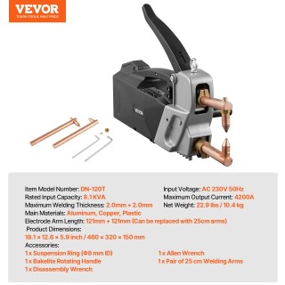 VEVOR Φορητή Συσκευή Ηλεκτροσυγκόλλησης 4mm με Ικανότητα Εισόδου 8.... VEVOR Φορητή Συσκευή Ηλεκτροσυγκόλλησης 4mm με Ικανότητα Εισόδου 8....