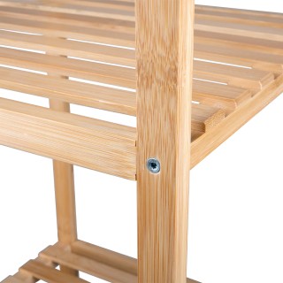 Στήλη-Ραφιέρα Μπάνιου από Μπαμπού με 5 Ράφια – 32 x 33 x 141 cm Φυσ...