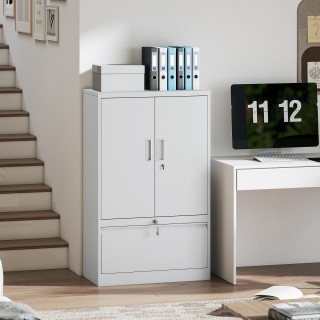 HOMCOM Κινητό Γραφείου από Ατσάλι με Εσωτερικό Ρυθμιζόμενο Ράφι και...