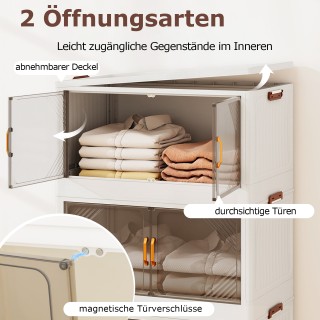 Costway Στοίβαζομενο Κουτί Αποθήκευσης με Ρόδες & Πόρτες 213L JV123...