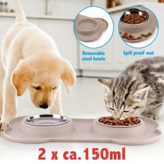 PET TREATMENT Διπλό Μπολ για Κατοικίδια με Δίσκο Σιλικόνης Χωρητικό...