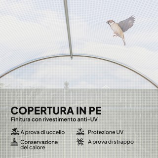 Outsunny Θερμοκήπιο με Αποσπώμενες Ράβδους και Πόρτες και Παράθυρα ...